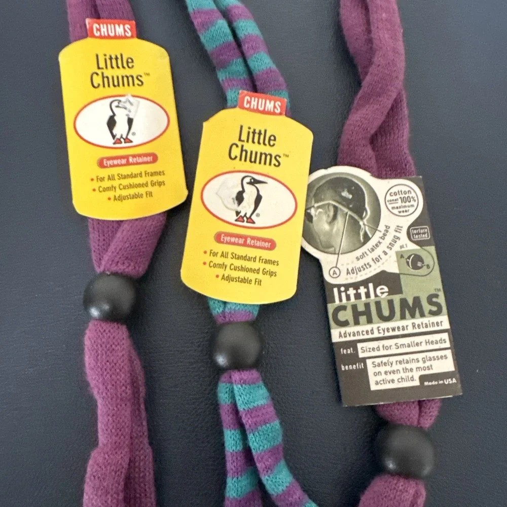 Chums LIttle Chums Eyeglasses Retainer Cord 3‎ Pack Blue Purple New 0847
